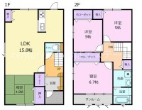 市電小泉町停170ｍで中心部へのアクセス◎！オール電化の築浅メゾネット♪敷地内ゴミ庫あり
リビングは、和室と併せて広々20帖以上あります。
隣のB号と一緒に借りれば2世帯戸建て感覚の暮らしも可能です。
